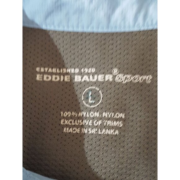 Eddie Bauer Mens Short Sleeve Vented Fishing Shirt L Blue Button Up - Picture 5 of 7